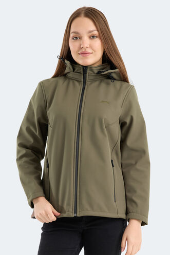 Slazenger HEAT CONTROL Kadın Çıkarılabilir Kapüşonlu Haki Mont & Kaban - Thumbnail