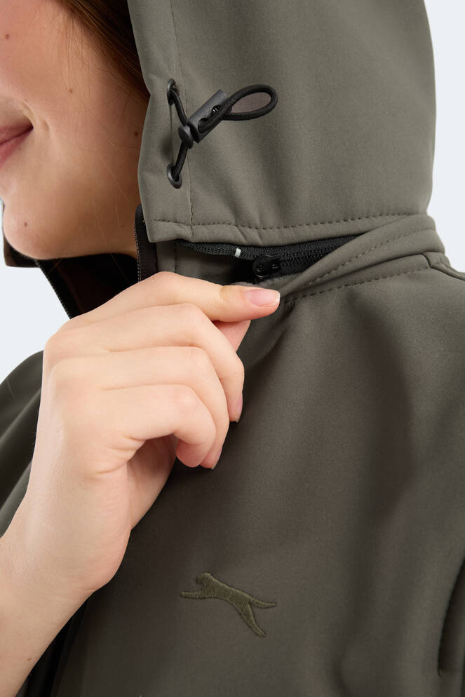 Slazenger HEAT CONTROL Kadın Çıkarılabilir Kapüşonlu Haki Mont & Kaban