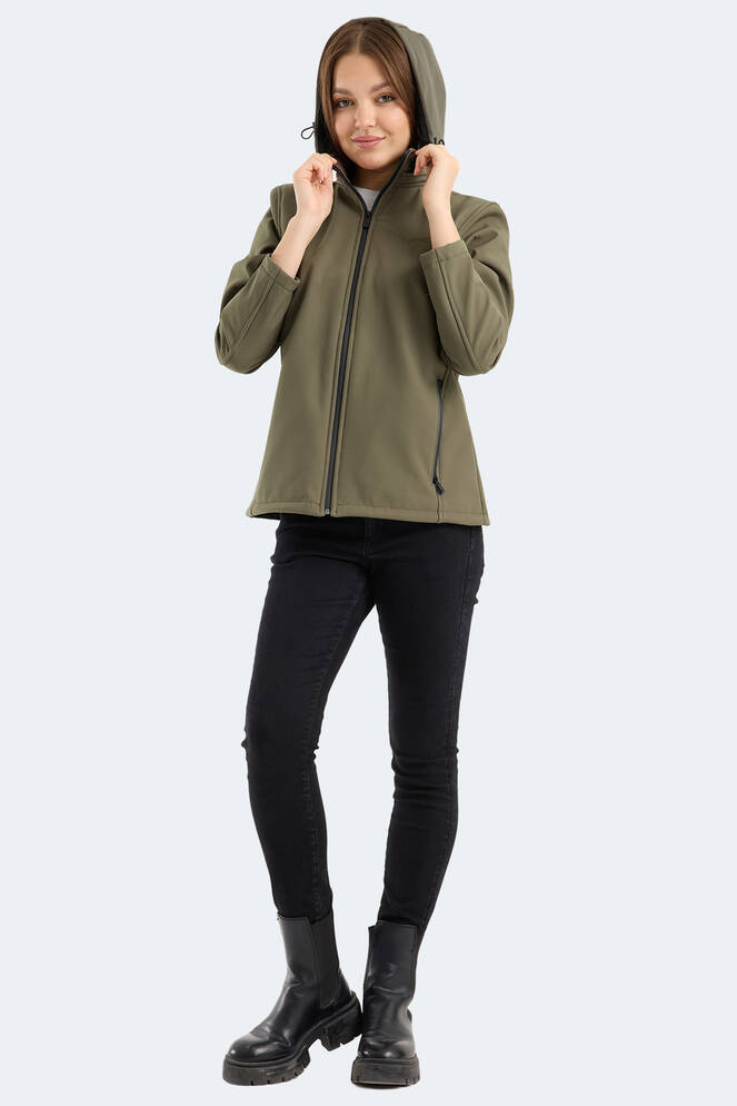 Slazenger HEAT CONTROL Kadın Çıkarılabilir Kapüşonlu Haki Mont & Kaban