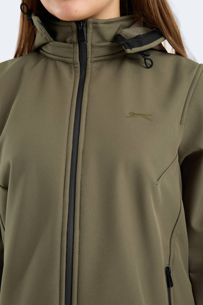 Slazenger HEAT CONTROL Kadın Çıkarılabilir Kapüşonlu Haki Mont & Kaban