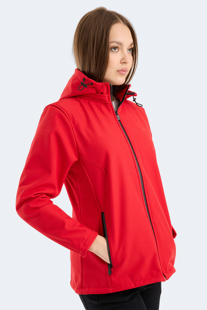 Slazenger HEAT CONTROL Kadın Çıkarılabilir Kapüşonlu Kırmızı Mont & Kaban