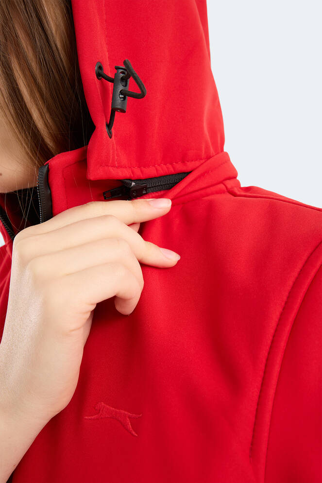 Slazenger HEAT CONTROL Kadın Çıkarılabilir Kapüşonlu Kırmızı Mont & Kaban