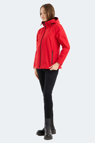 Slazenger HEAT CONTROL Kadın Çıkarılabilir Kapüşonlu Kırmızı Mont & Kaban - Thumbnail