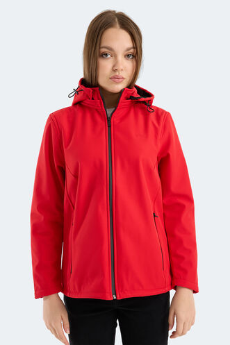 Slazenger - Slazenger HEAT CONTROL Kadın Çıkarılabilir Kapüşonlu Kırmızı Mont & Kaban