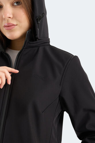 Slazenger HEAT CONTROL Kadın Çıkarılabilir Kapüşonlu Siyah Mont & Kaban - Thumbnail