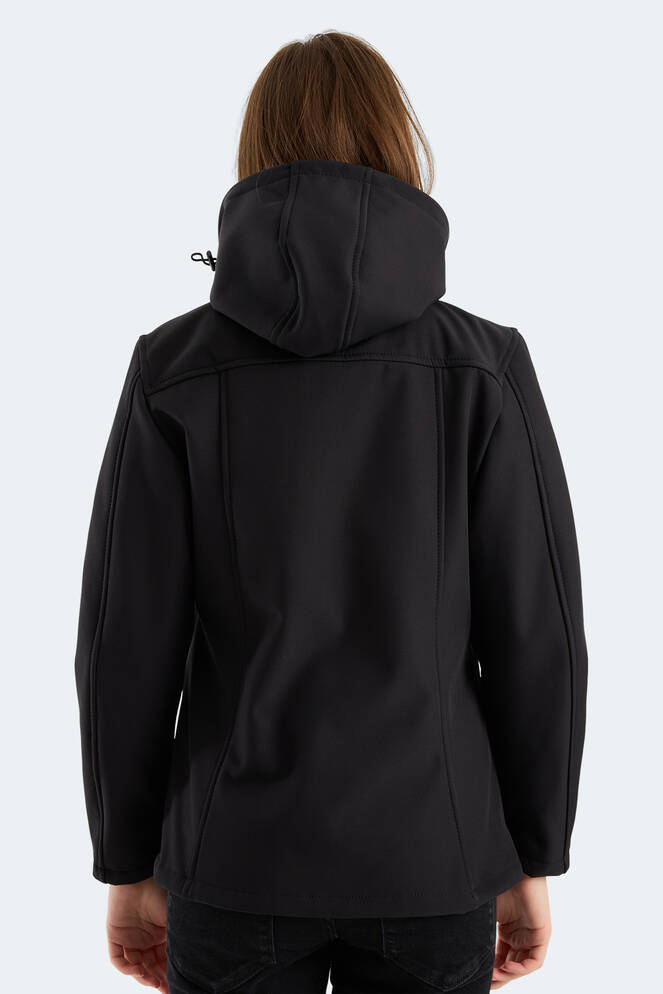 Slazenger HEAT CONTROL Kadın Çıkarılabilir Kapüşonlu Siyah Mont & Kaban