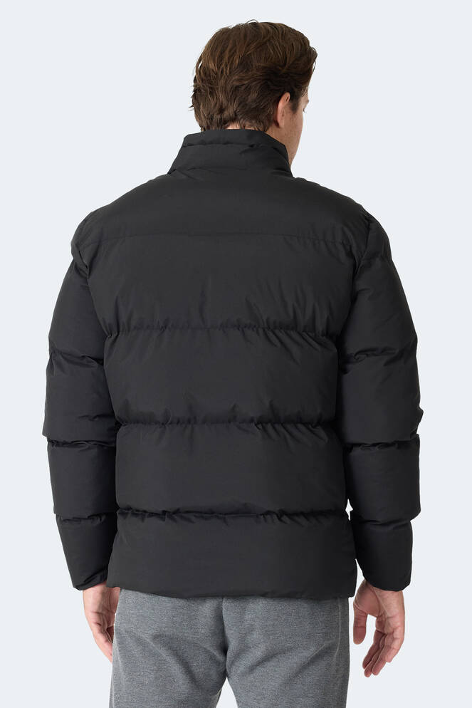 Slazenger HECARIM Erkek Kapüşonlu Şişme Siyah Mont & Kaban