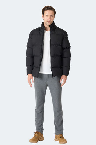 Slazenger HECARIM Erkek Kapüşonlu Şişme Siyah Mont & Kaban - Thumbnail