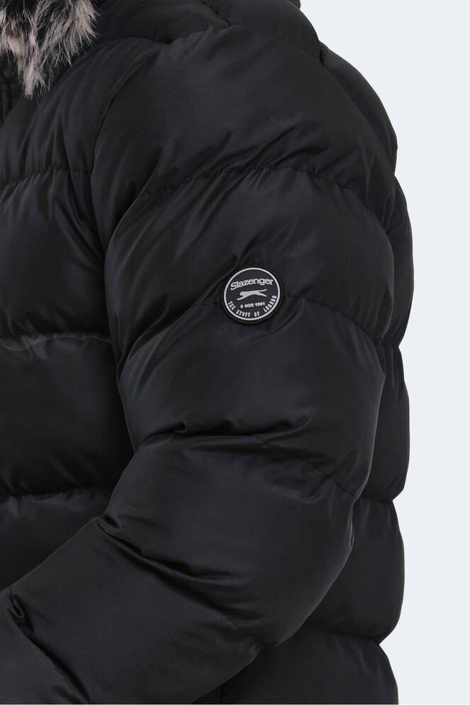 Slazenger HECK Erkek Kapüşonlu Şişme Siyah Mont & Kaban