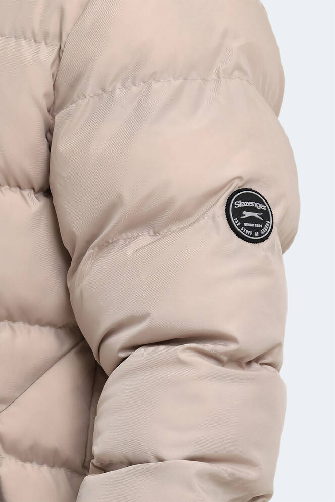 Slazenger HECK Erkek Kapüşonlu Şişme Taş Gri Mont & Kaban