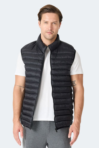 Slazenger HELIX Erkek Fermuar Cepli Siyah Yelek - Thumbnail