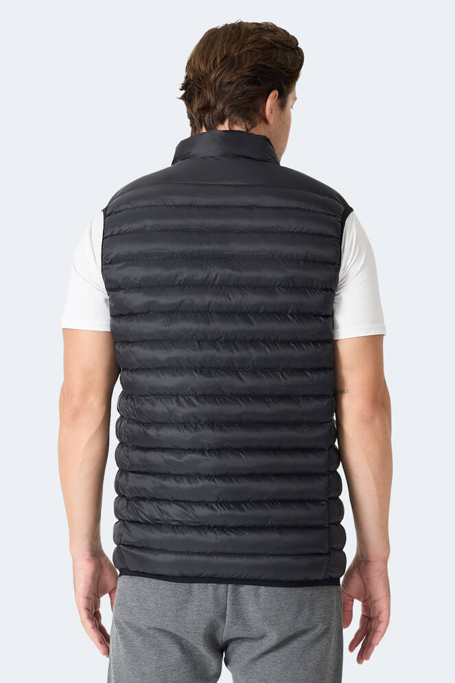 Slazenger HELIX Erkek Fermuar Cepli Siyah Yelek