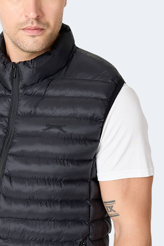 Slazenger HELIX Erkek Fermuar Cepli Siyah Yelek