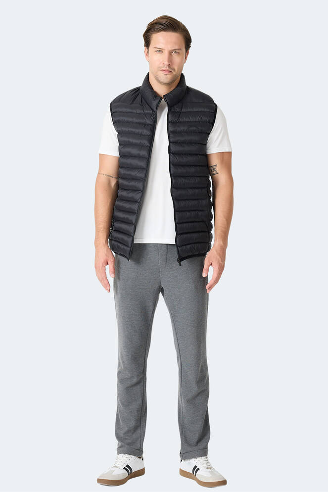 Slazenger HELIX Erkek Fermuar Cepli Siyah Yelek