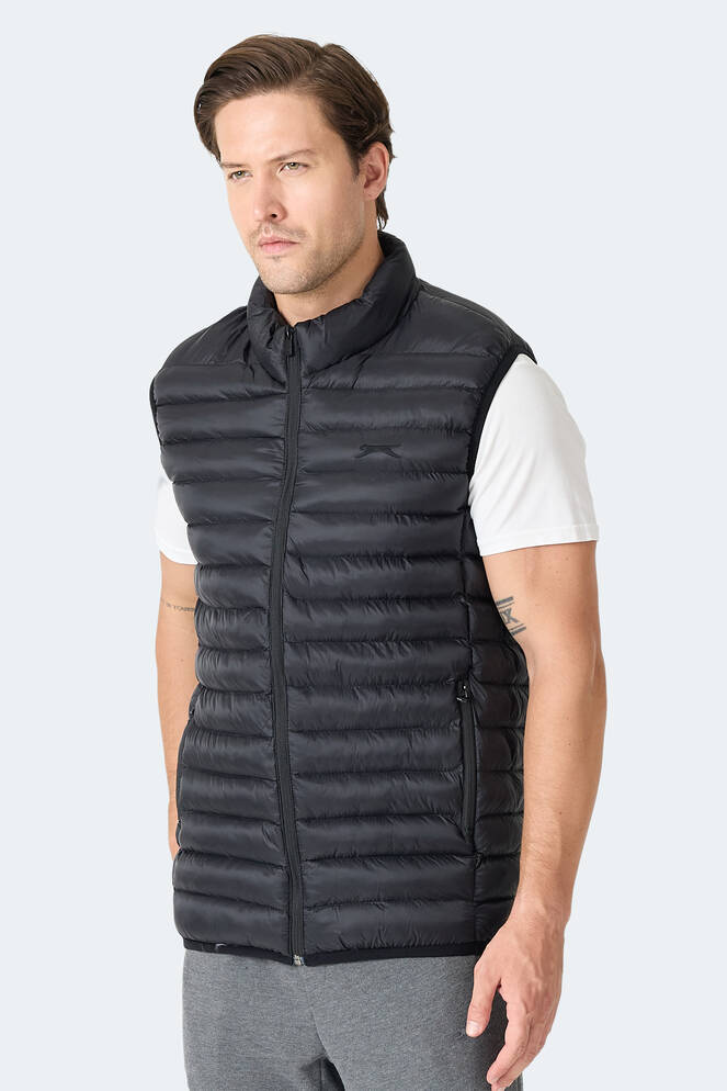 Slazenger HELIX Erkek Fermuar Cepli Siyah Yelek