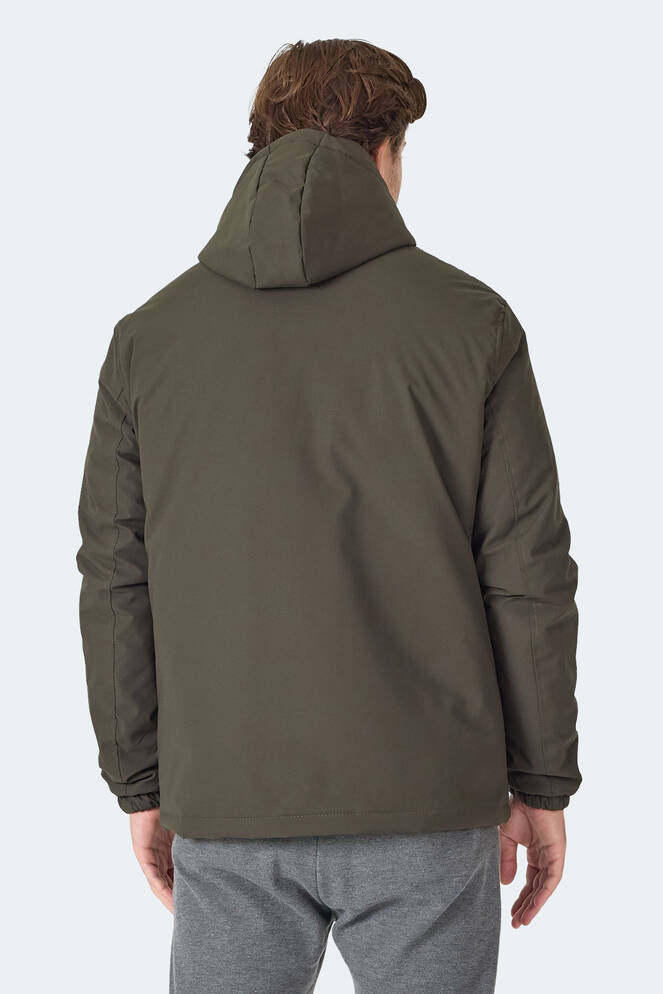 Slazenger HERNIS Erkek Kapüşonlu Fermuarlı Haki Mont & Kaban