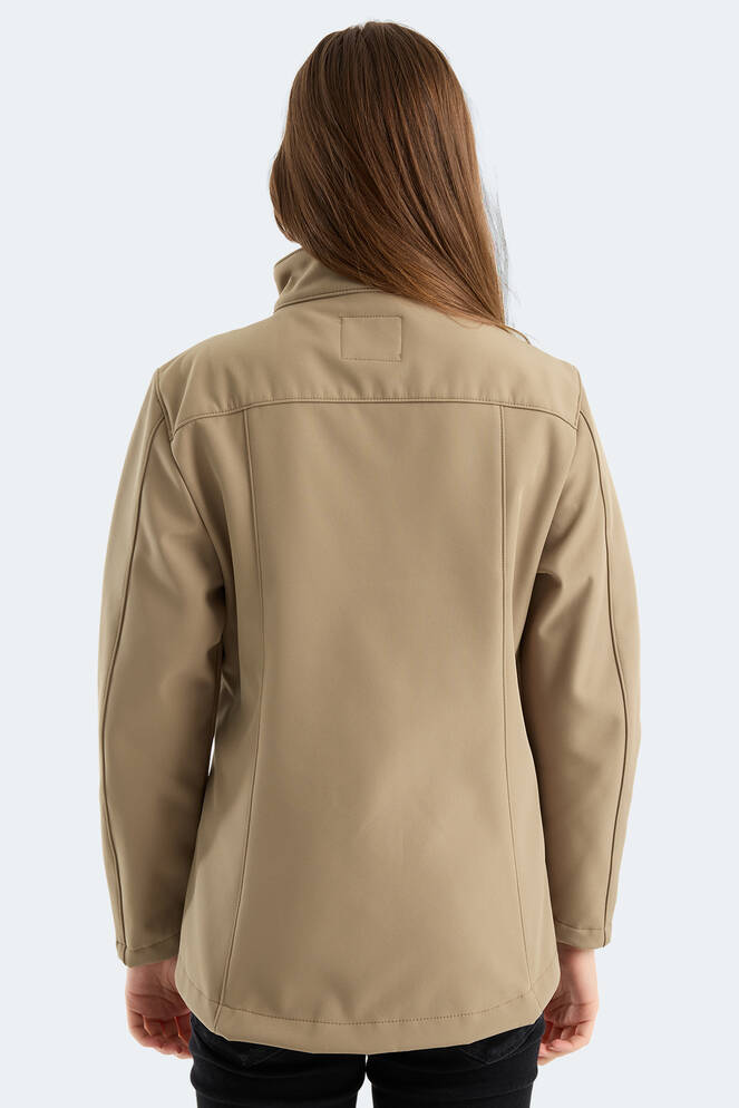 Slazenger HIP STYLE Kadın Dik Yaka Fermuarlı Bej Mont & Kaban