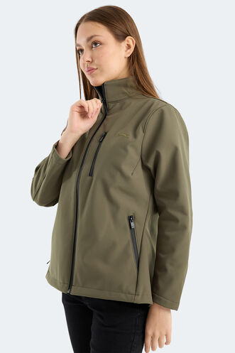 Slazenger HIP STYLE Kadın Dik Yaka Fermuarlı Haki Mont & Kaban - Thumbnail