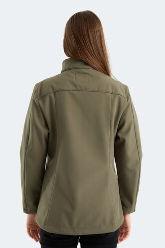Slazenger HIP STYLE Kadın Dik Yaka Fermuarlı Haki Mont & Kaban - Thumbnail