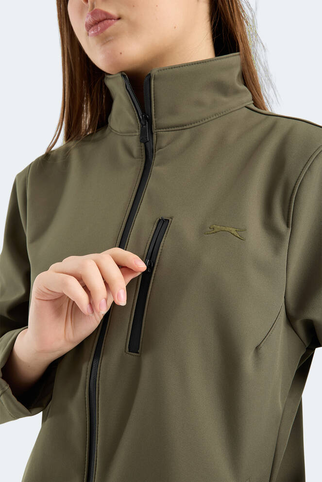 Slazenger HIP STYLE Kadın Dik Yaka Fermuarlı Haki Mont & Kaban