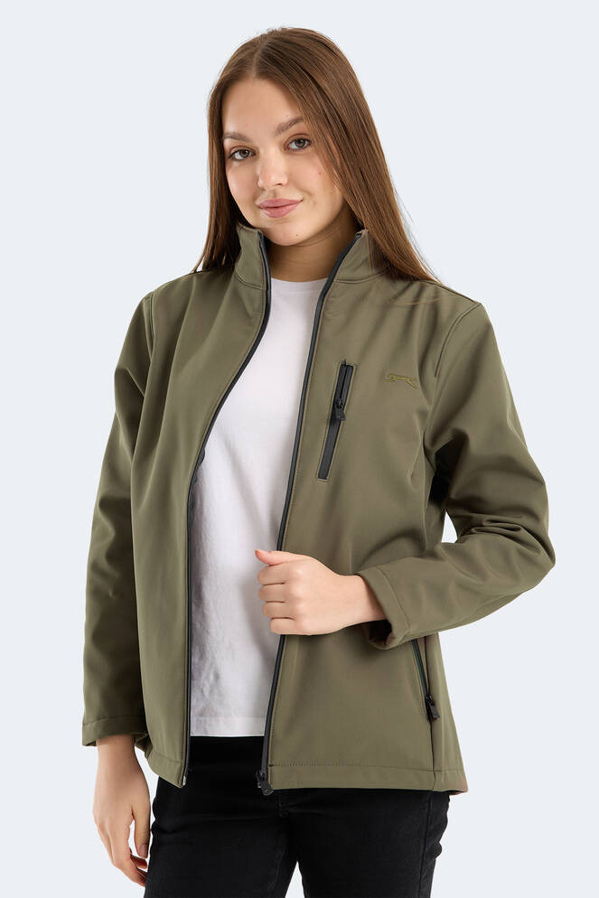 Slazenger HIP STYLE Kadın Dik Yaka Fermuarlı Haki Mont & Kaban