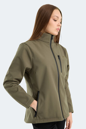 Slazenger HIP STYLE Kadın Dik Yaka Fermuarlı Haki Mont & Kaban - Thumbnail