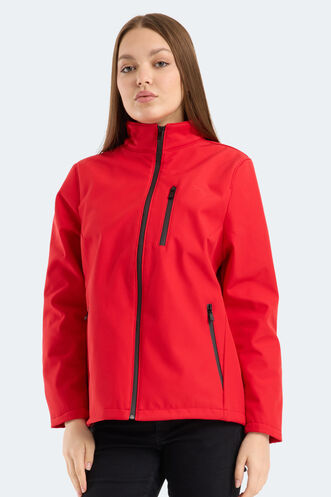 Slazenger HIP STYLE Kadın Dik Yaka Fermuarlı Kırmızı Mont & Kaban - Thumbnail