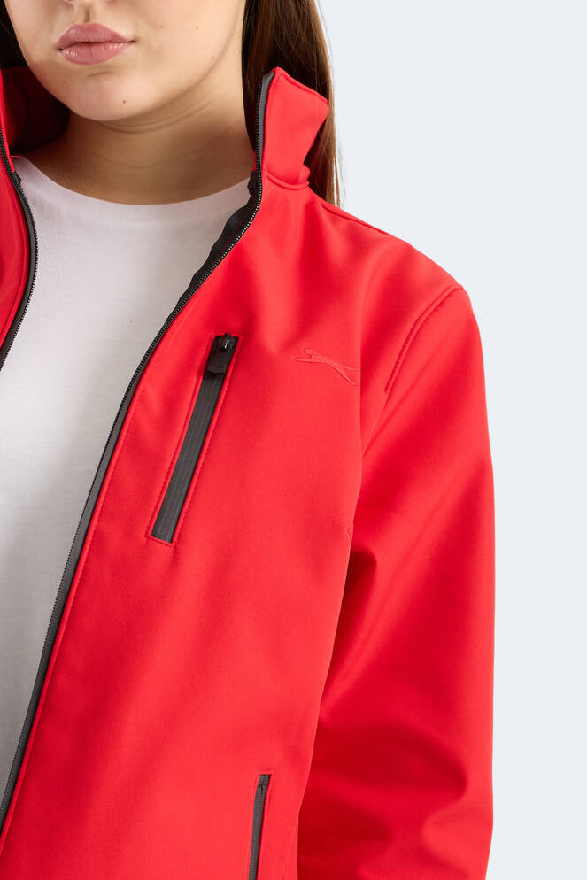 Slazenger HIP STYLE Kadın Dik Yaka Fermuarlı Kırmızı Mont & Kaban