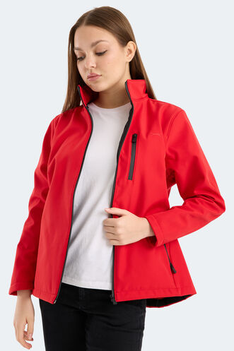 Slazenger HIP STYLE Kadın Dik Yaka Fermuarlı Kırmızı Mont & Kaban - Thumbnail
