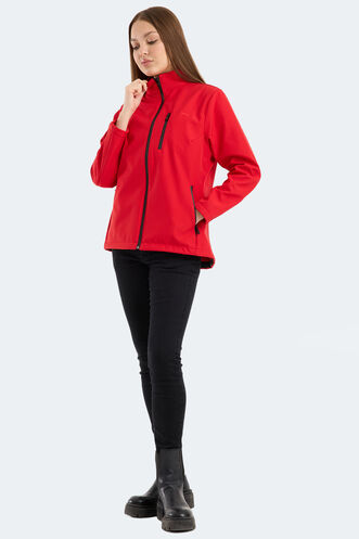 Slazenger HIP STYLE Kadın Dik Yaka Fermuarlı Kırmızı Mont & Kaban - Thumbnail