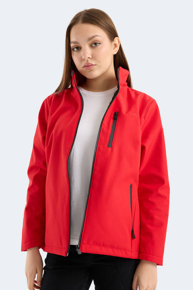 Slazenger HIP STYLE Kadın Dik Yaka Fermuarlı Kırmızı Mont & Kaban