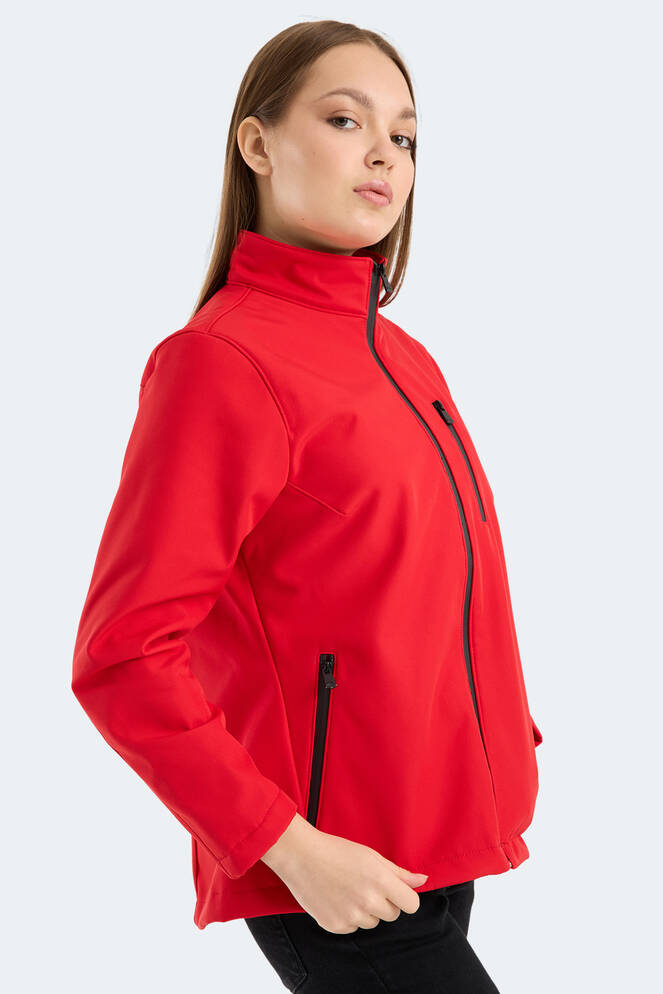 Slazenger HIP STYLE Kadın Dik Yaka Fermuarlı Kırmızı Mont & Kaban