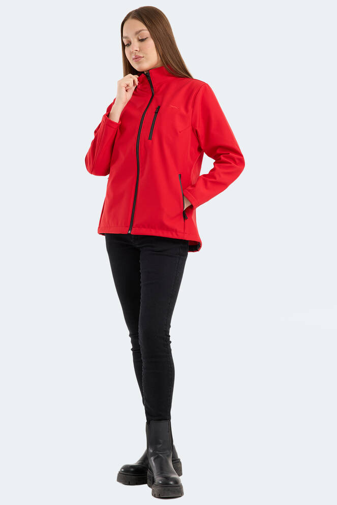 Slazenger HIP STYLE Kadın Dik Yaka Fermuarlı Kırmızı Mont & Kaban
