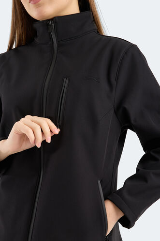 Slazenger HIP STYLE Kadın Dik Yaka Fermuarlı Siyah Mont & Kaban - Thumbnail