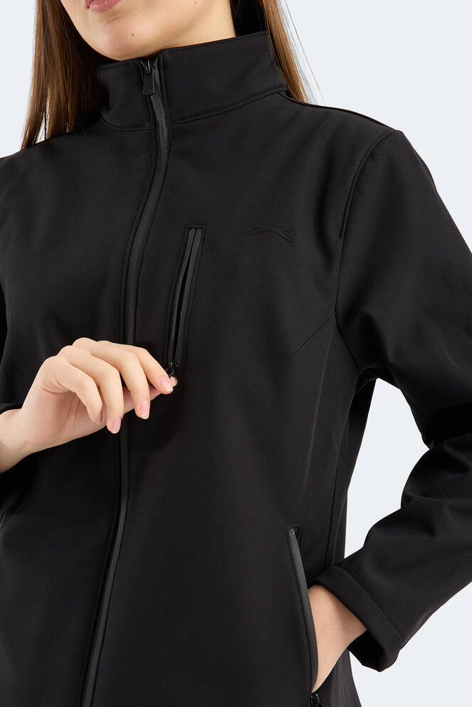 Slazenger HIP STYLE Kadın Dik Yaka Fermuarlı Siyah Mont & Kaban