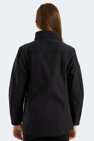 Slazenger HIP STYLE Kadın Dik Yaka Fermuarlı Siyah Mont & Kaban - Thumbnail