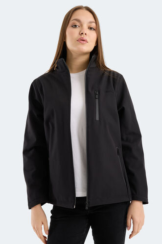 Slazenger HIP STYLE Kadın Dik Yaka Fermuarlı Siyah Mont & Kaban - Thumbnail