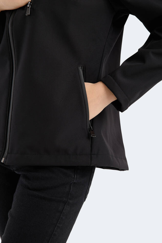 Slazenger HIP STYLE Kadın Dik Yaka Fermuarlı Siyah Mont & Kaban