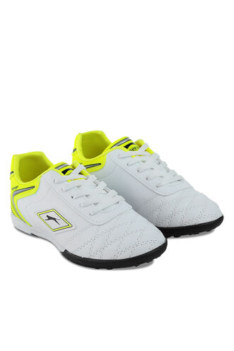 Slazenger HUGO HS Football Boys Indoor Soccer Shoes White - Yellow - Thumbnail