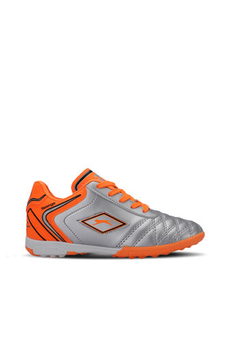 Slazenger HUGO HS Football Boys Indoor Soccer Shoes Gray - Orange - Thumbnail