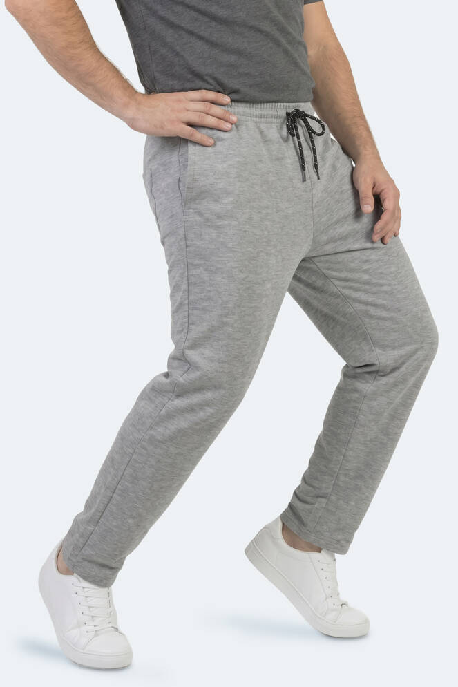 Slazenger JERRY Büyük Beden Erkek Cepli Gri Eşofman Altı