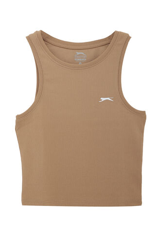 Slazenger KAIDENA Kadın Kolsuz T-Shirt Bej - Thumbnail