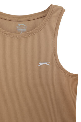 Slazenger KAIDENA Kadın Kolsuz T-Shirt Bej - Thumbnail