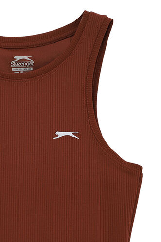 Slazenger KAIDENA Kadın Kolsuz T-Shirt Kahve - Thumbnail