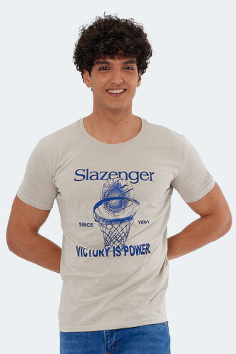 Slazenger - Slazenger KALEB Erkek Taş Gri Tişört