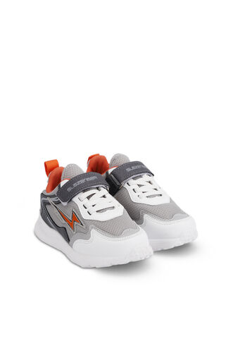 Slazenger KAORU Sneaker Unisex Çocuk Ayakkabı Gri - Turuncu - Thumbnail
