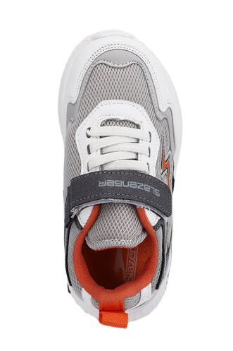 Slazenger KAORU Sneaker Unisex Çocuk Ayakkabı Gri - Turuncu - Thumbnail