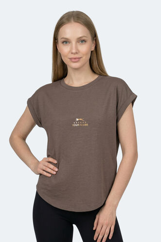 Slazenger KAPA Kadın Kahve Tişört - Thumbnail