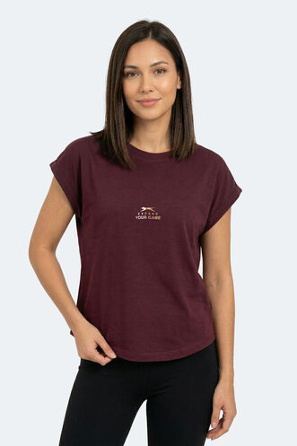 Slazenger - Slazenger KAPA Kadın Mürdüm Tişört