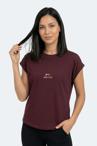 Slazenger KAPA Kadın Mürdüm Tişört - Thumbnail